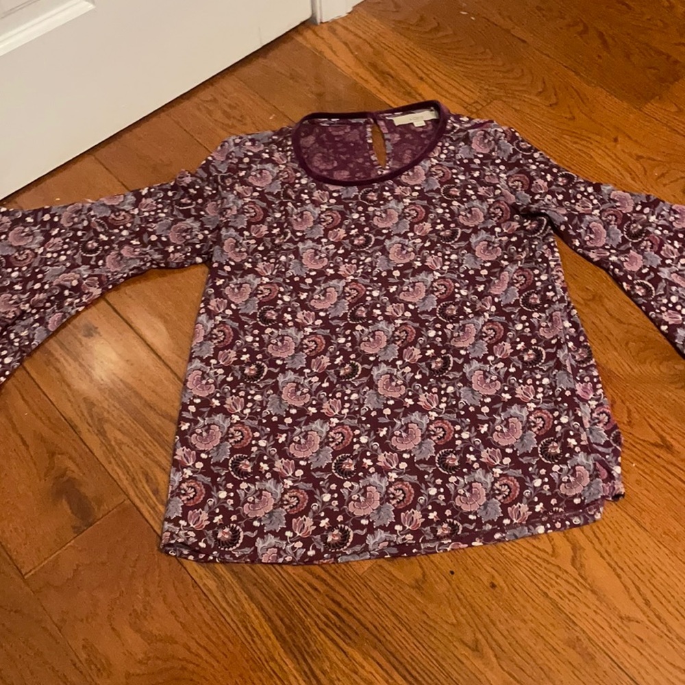 LOFT Ann Taylor purple floral blouse!